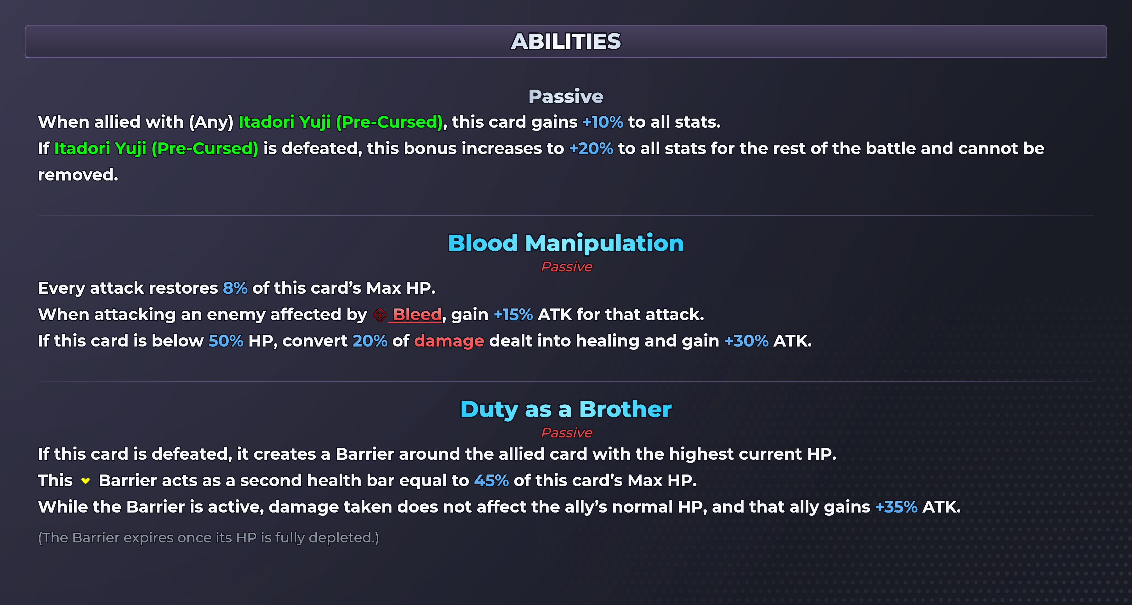 Choso; Blood Brother abilities