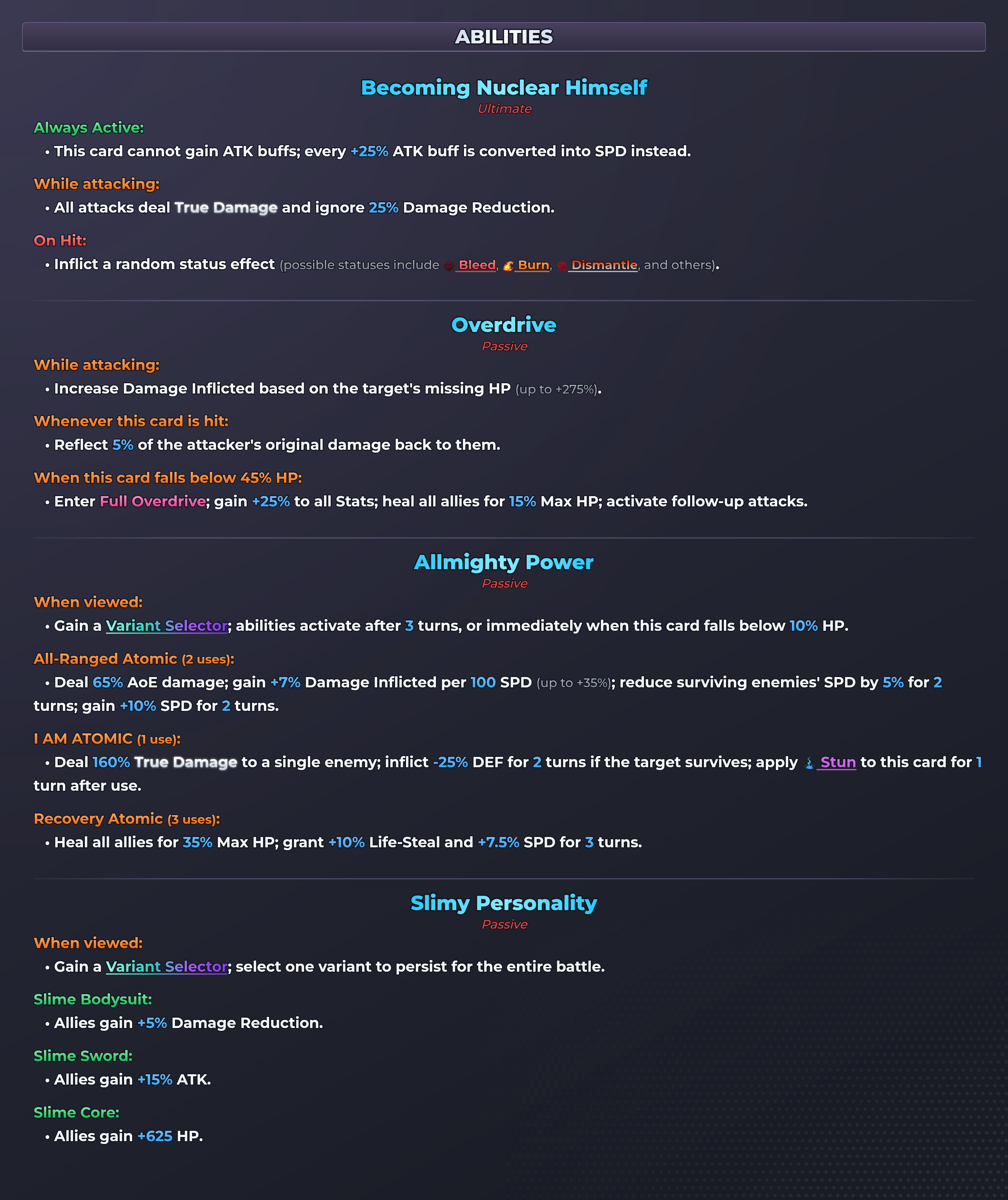 Lord of Shadows (Atomic) abilities