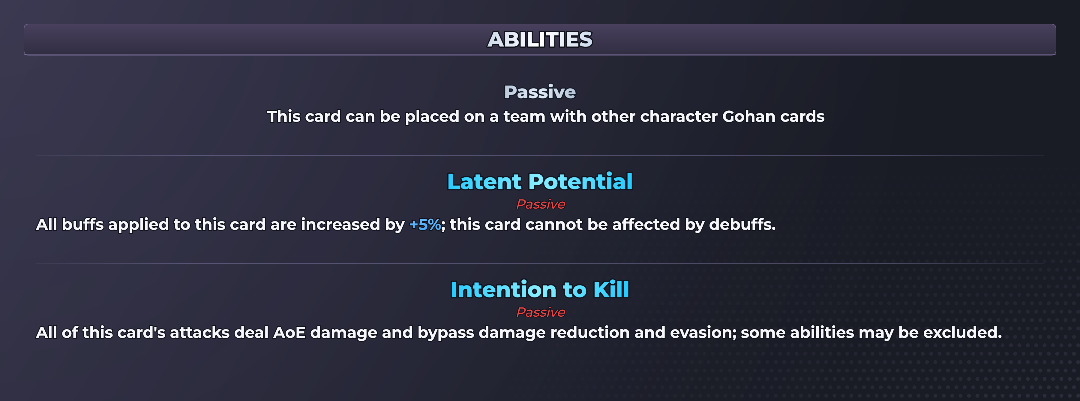 Gohan (Unleashed) abilities