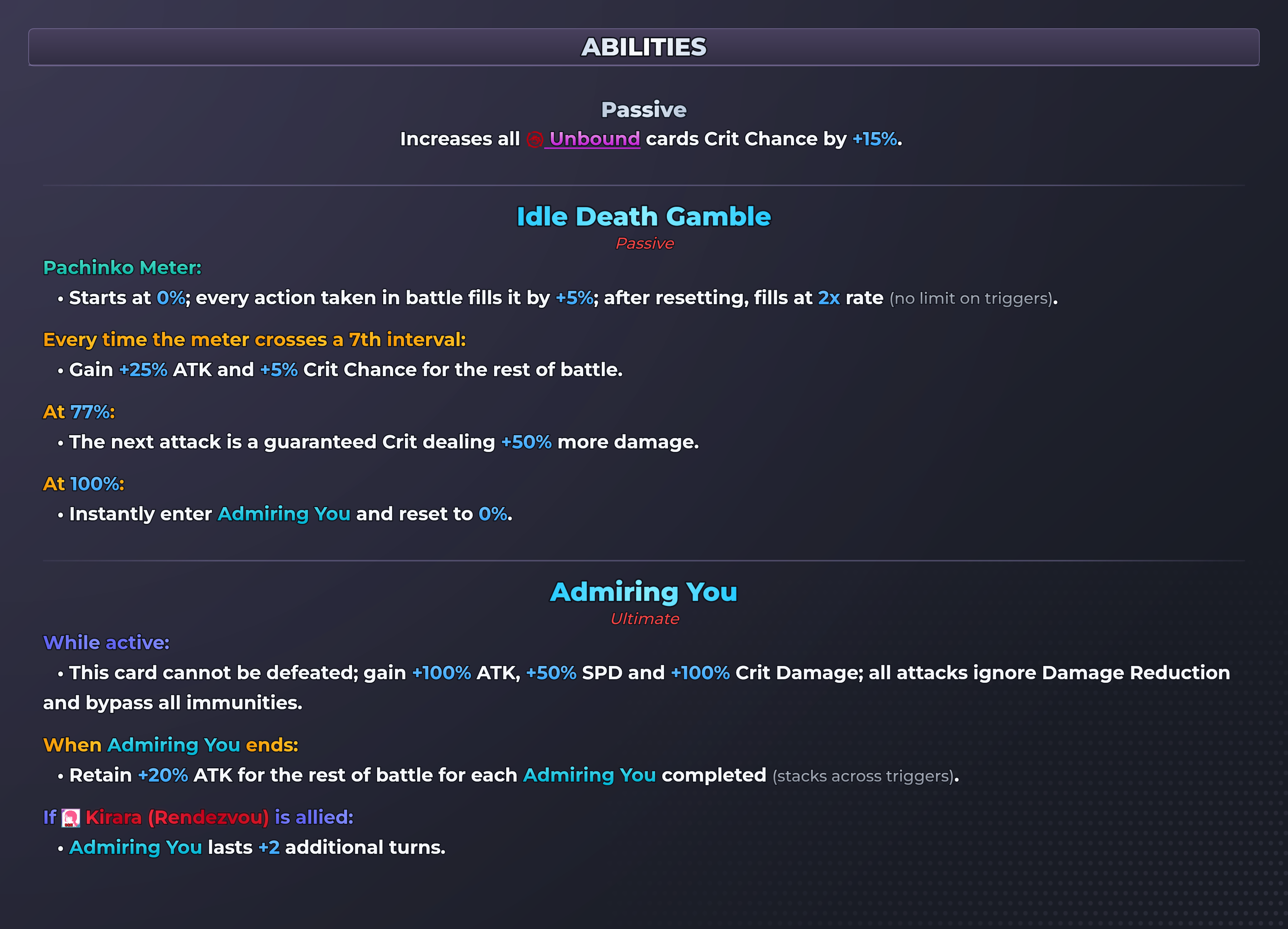 Hakari (Restless) abilities