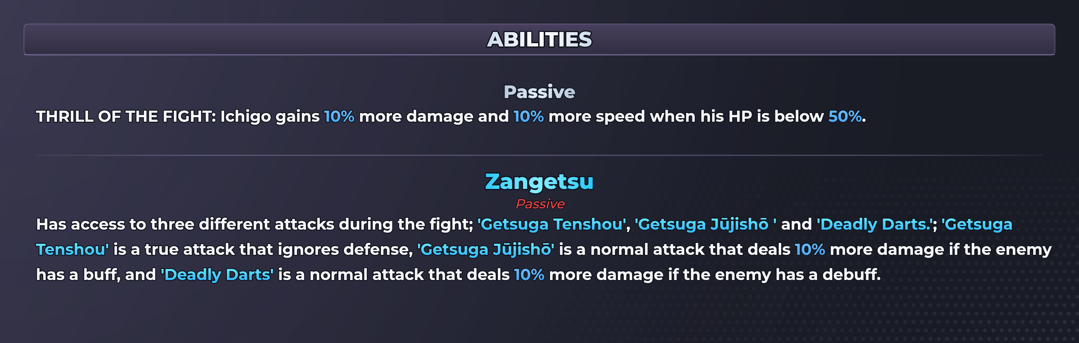 Ichigo abilities