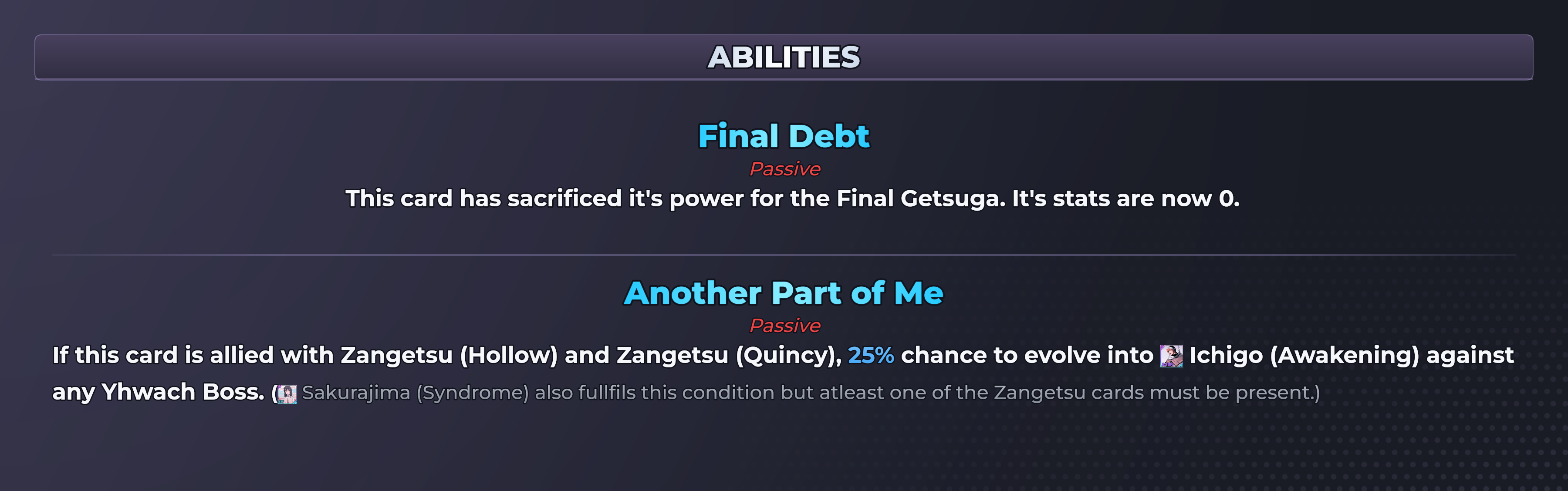 Ichigo (Powerless) abilities