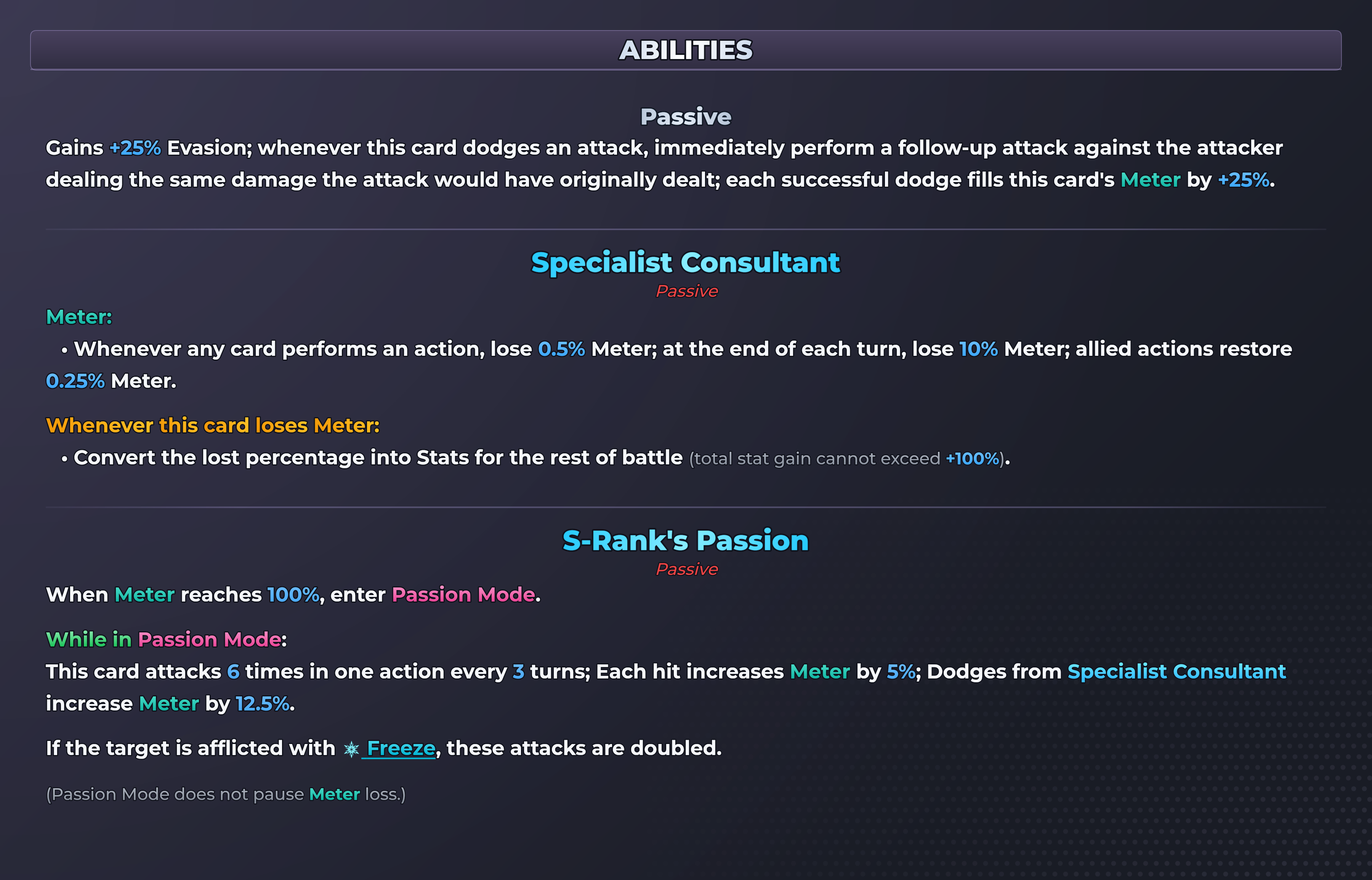 Nameless Operative (Undercover) abilities