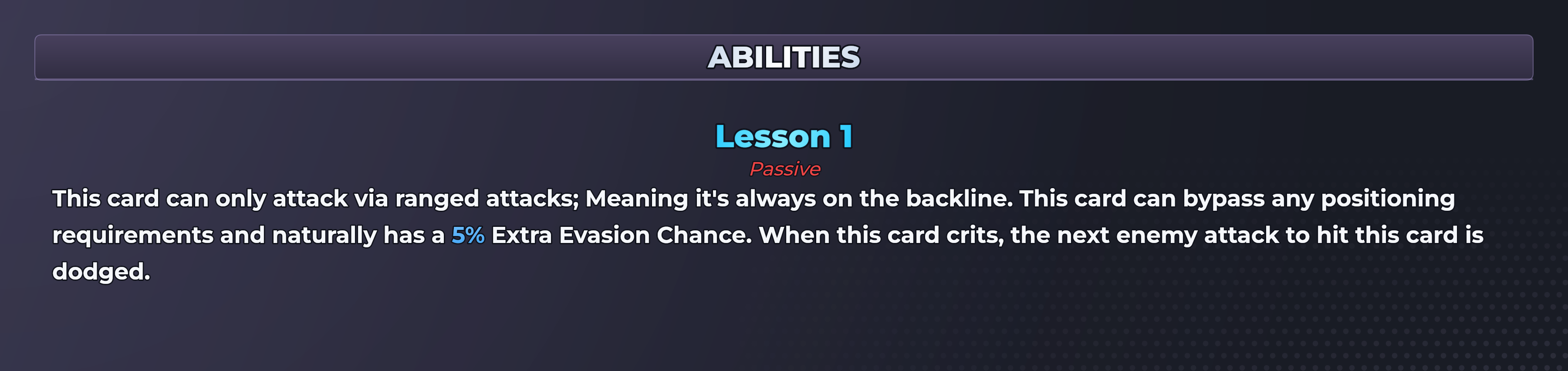 Johnny (ACT 1) abilities