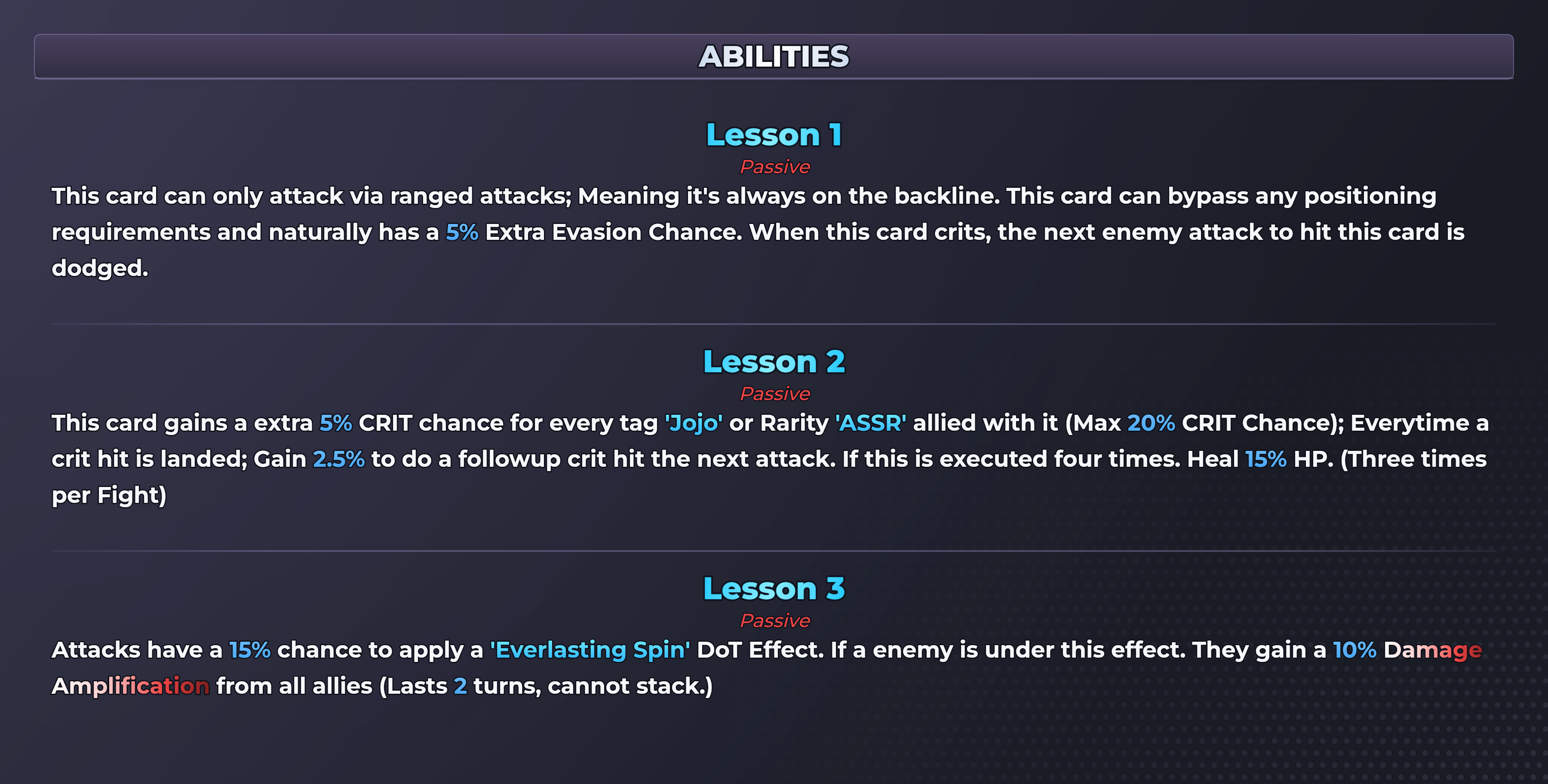 Johnny (ACT 3) abilities