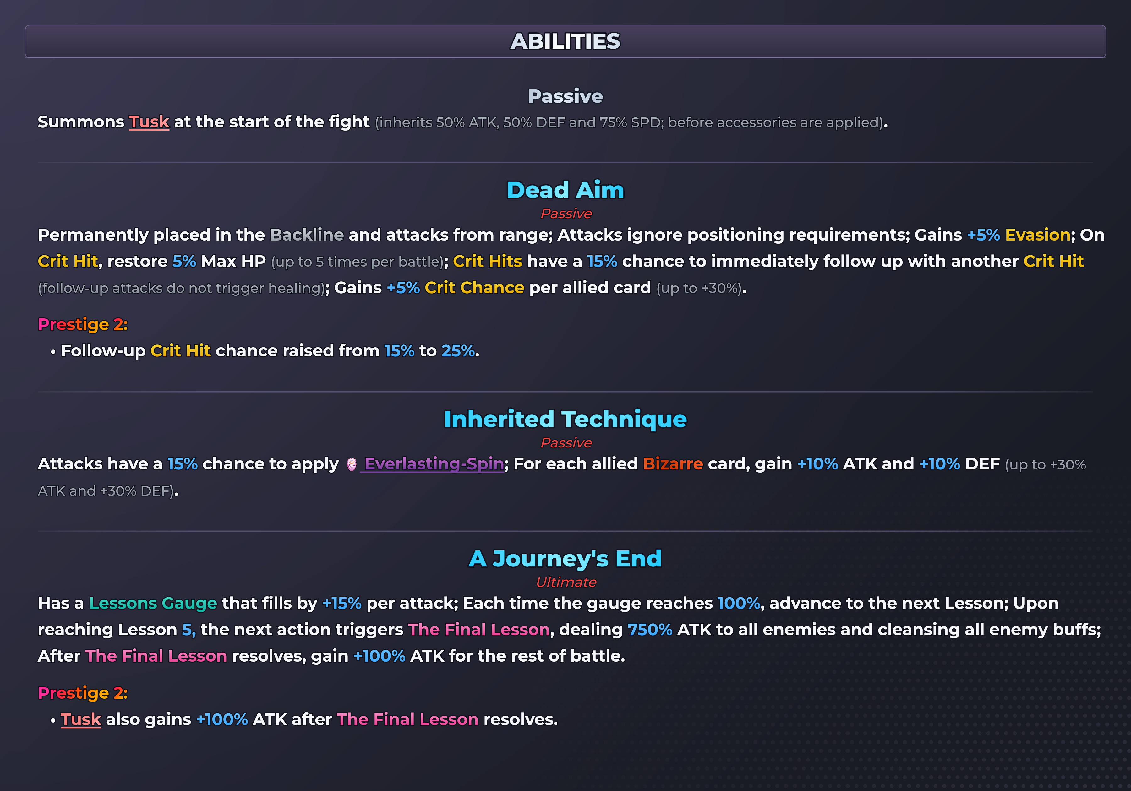 Johnny (ACT 4) abilities