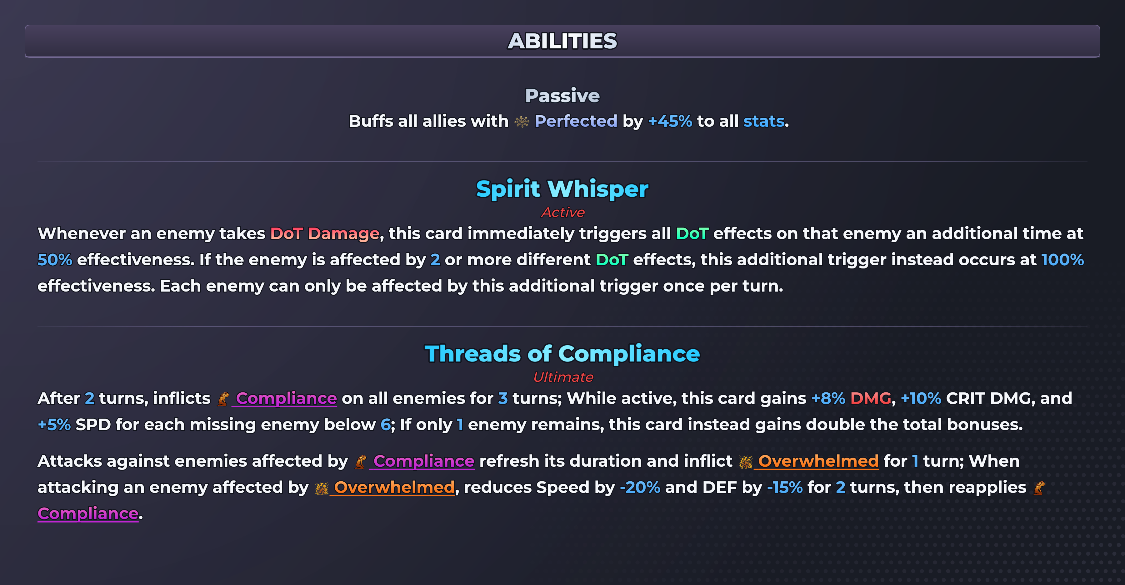 Kafka (Moonlight) abilities