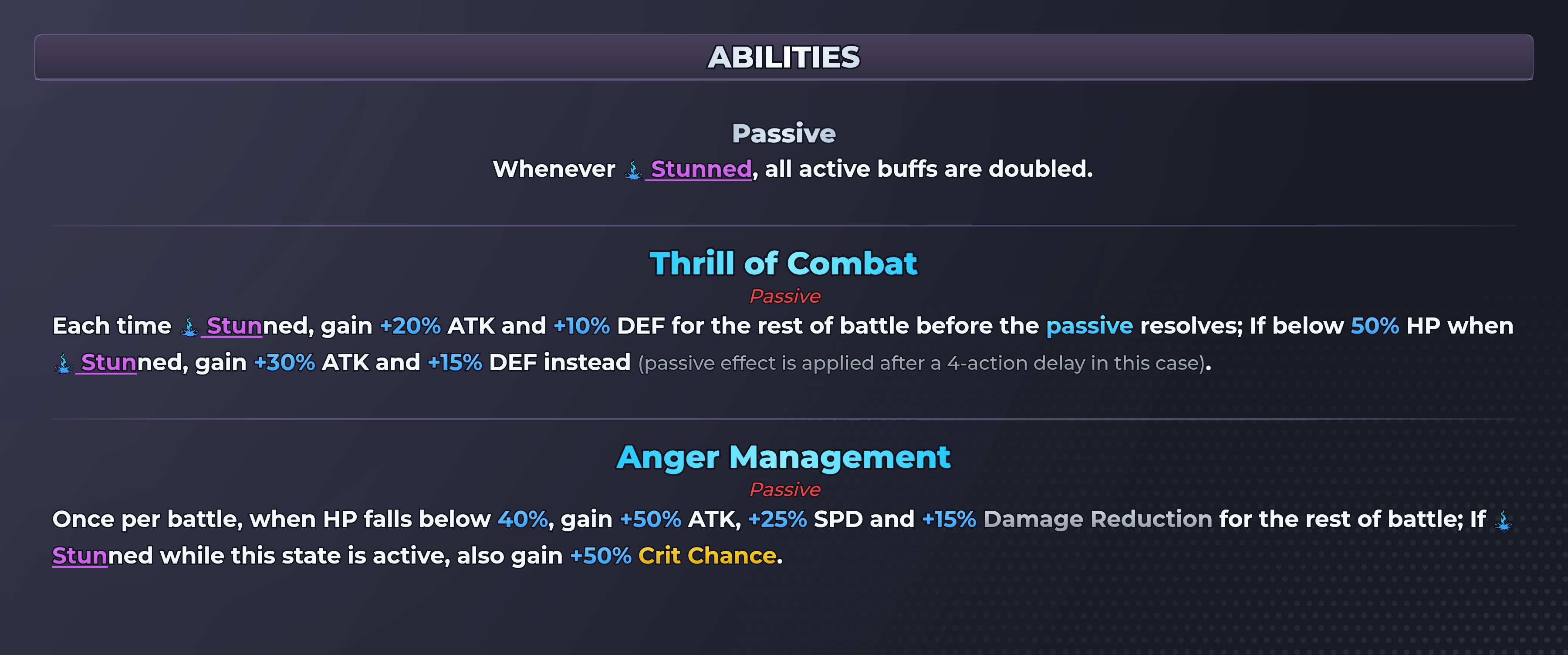 Kenpachi (Rampage) abilities