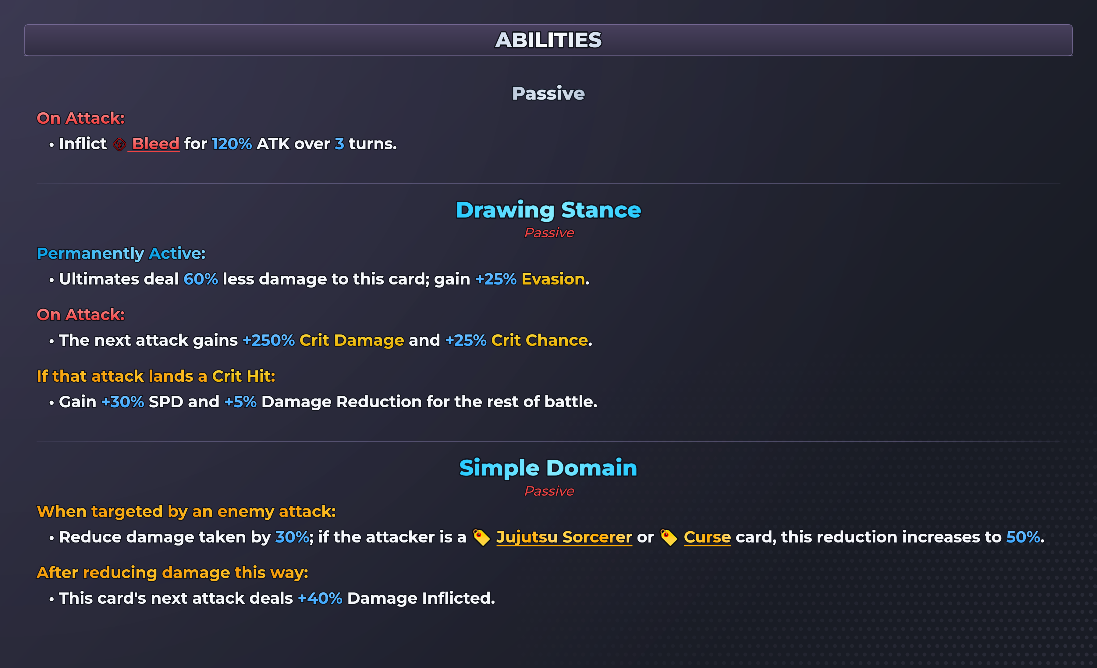 Kusakabe (SSR) abilities