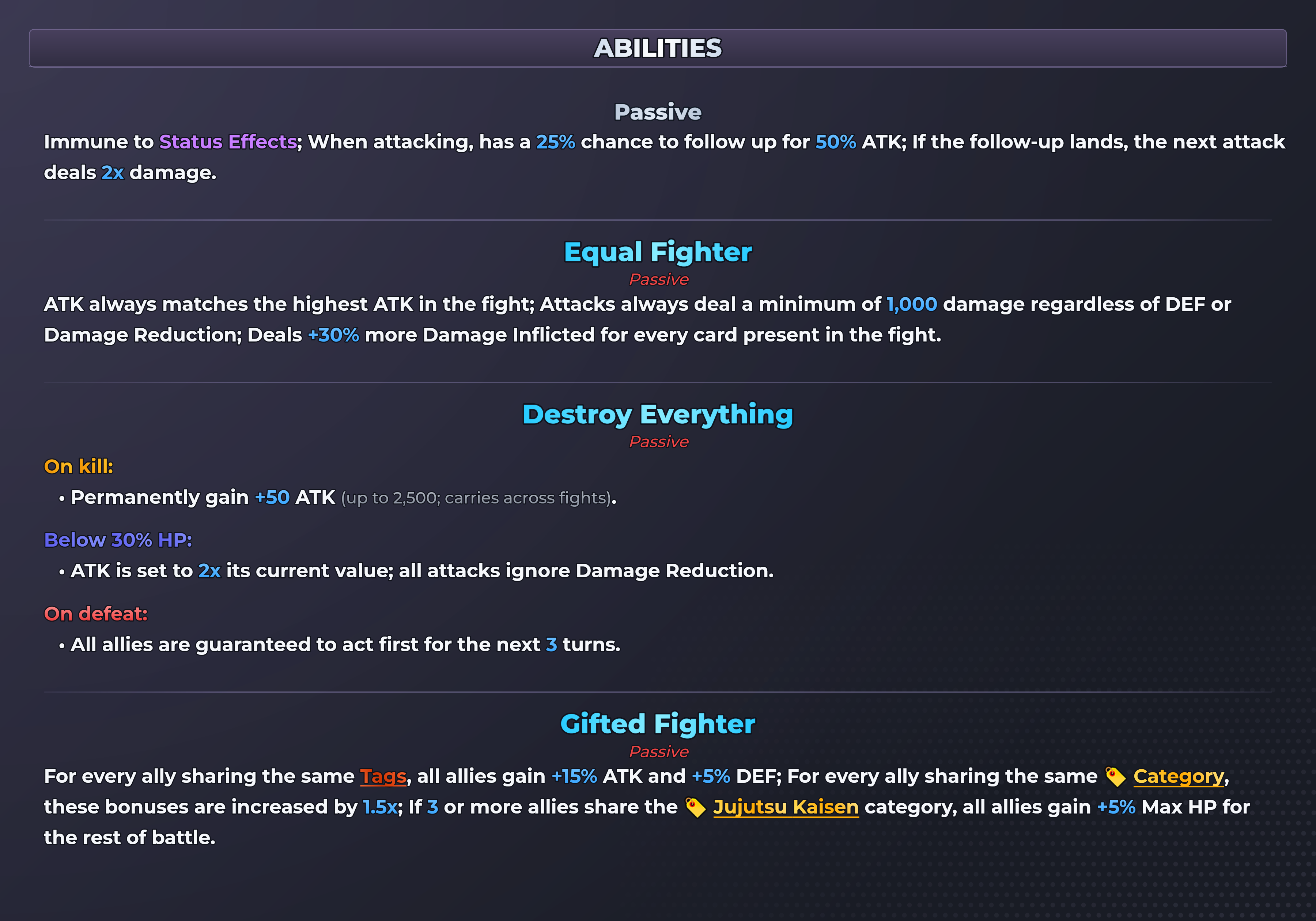 Maki; Equal Fighter abilities