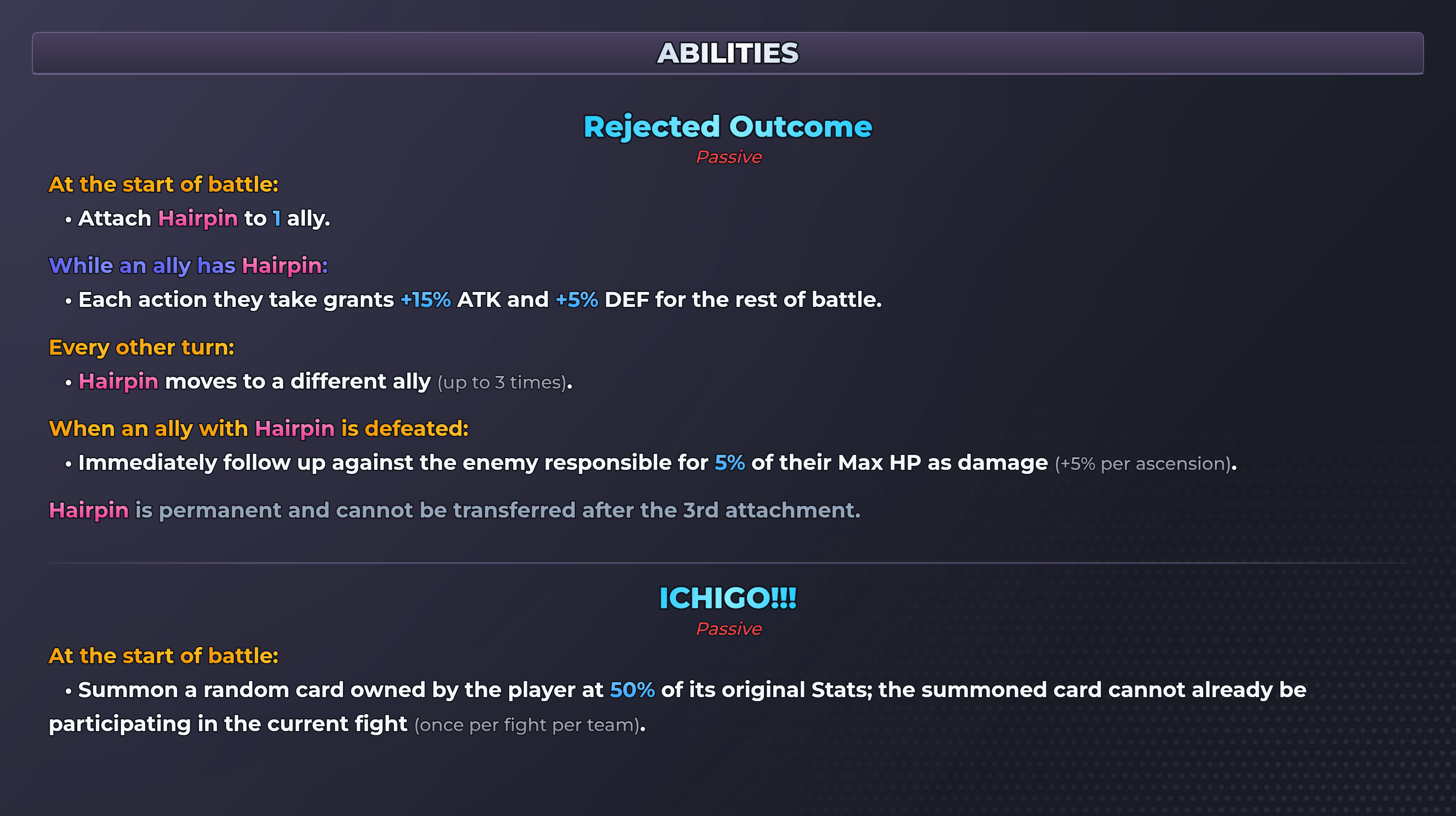 Orihime (Faith) abilities