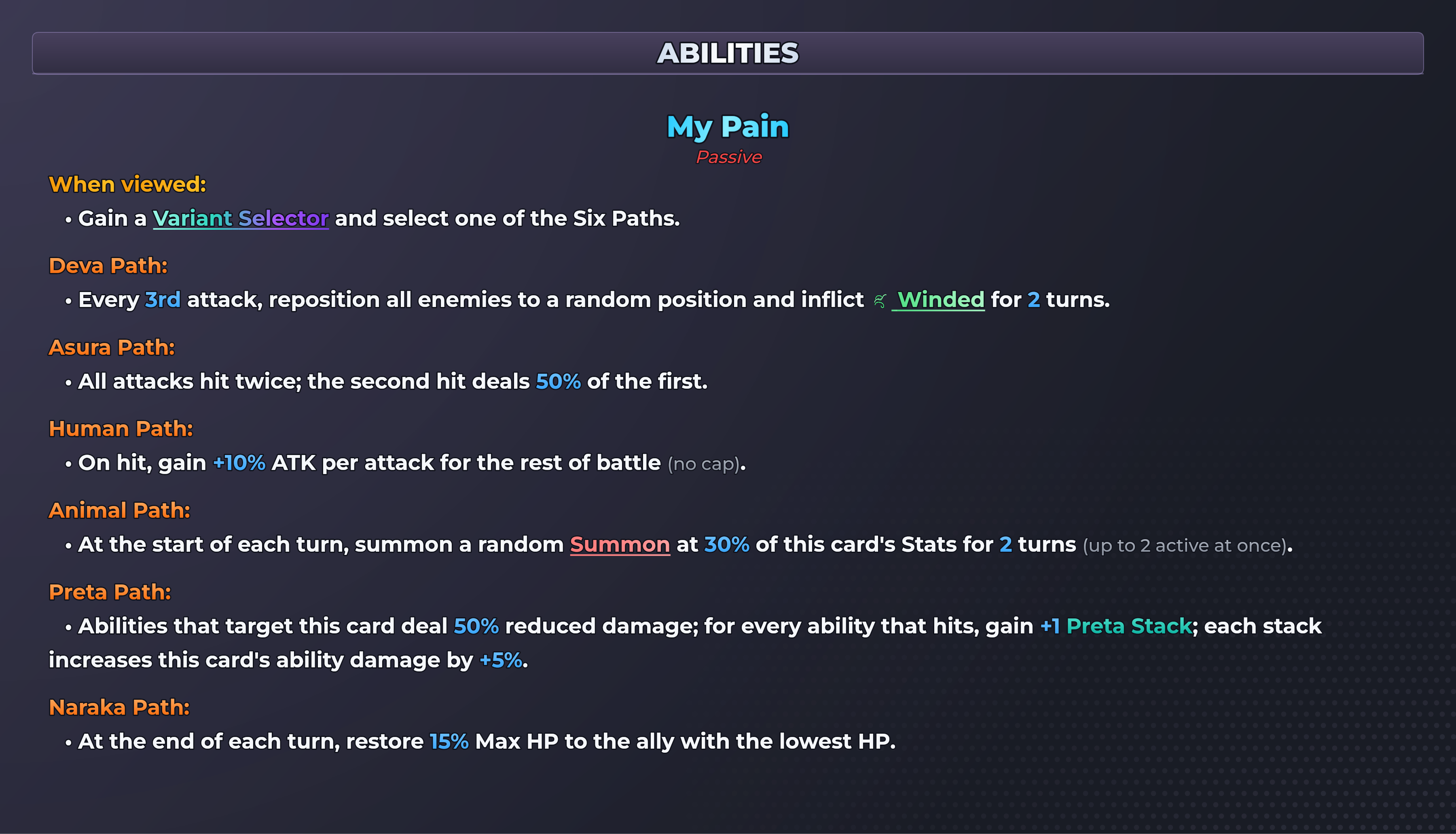Pain abilities