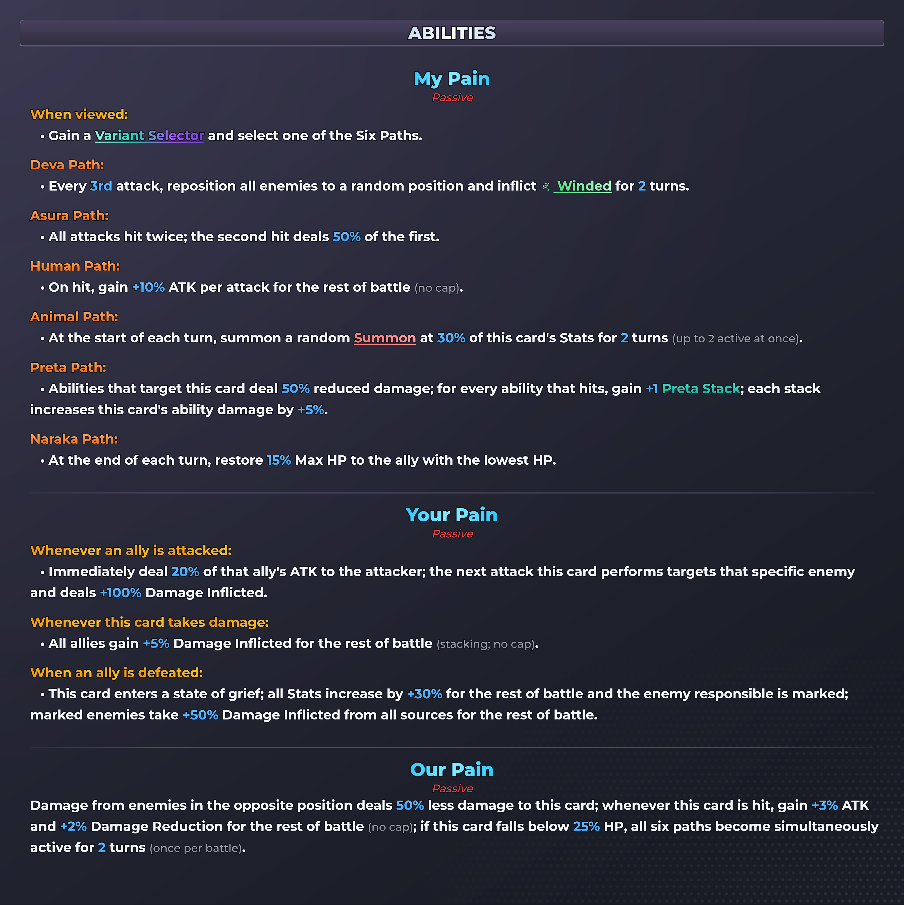 Pain (Paths) abilities
