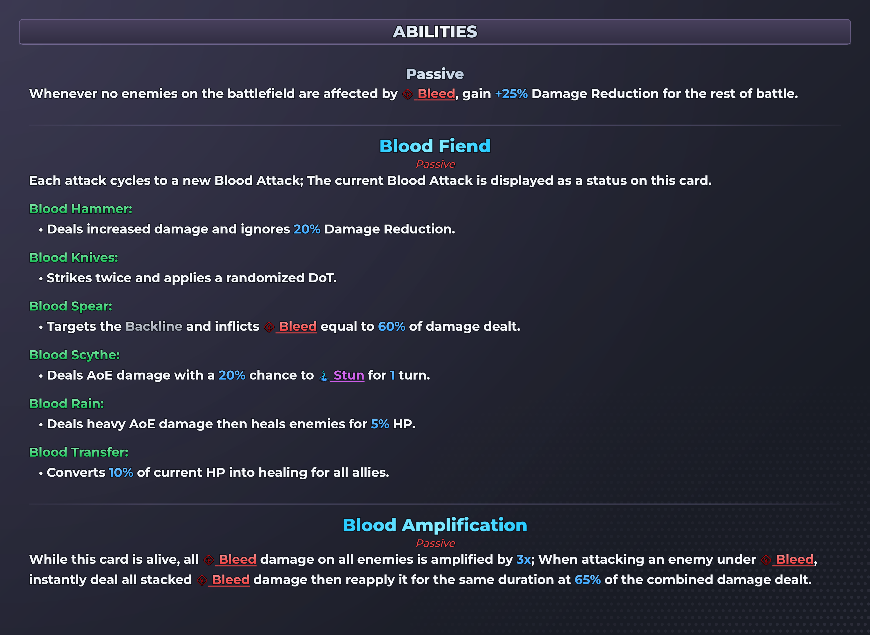 Power; Blood Fiend abilities