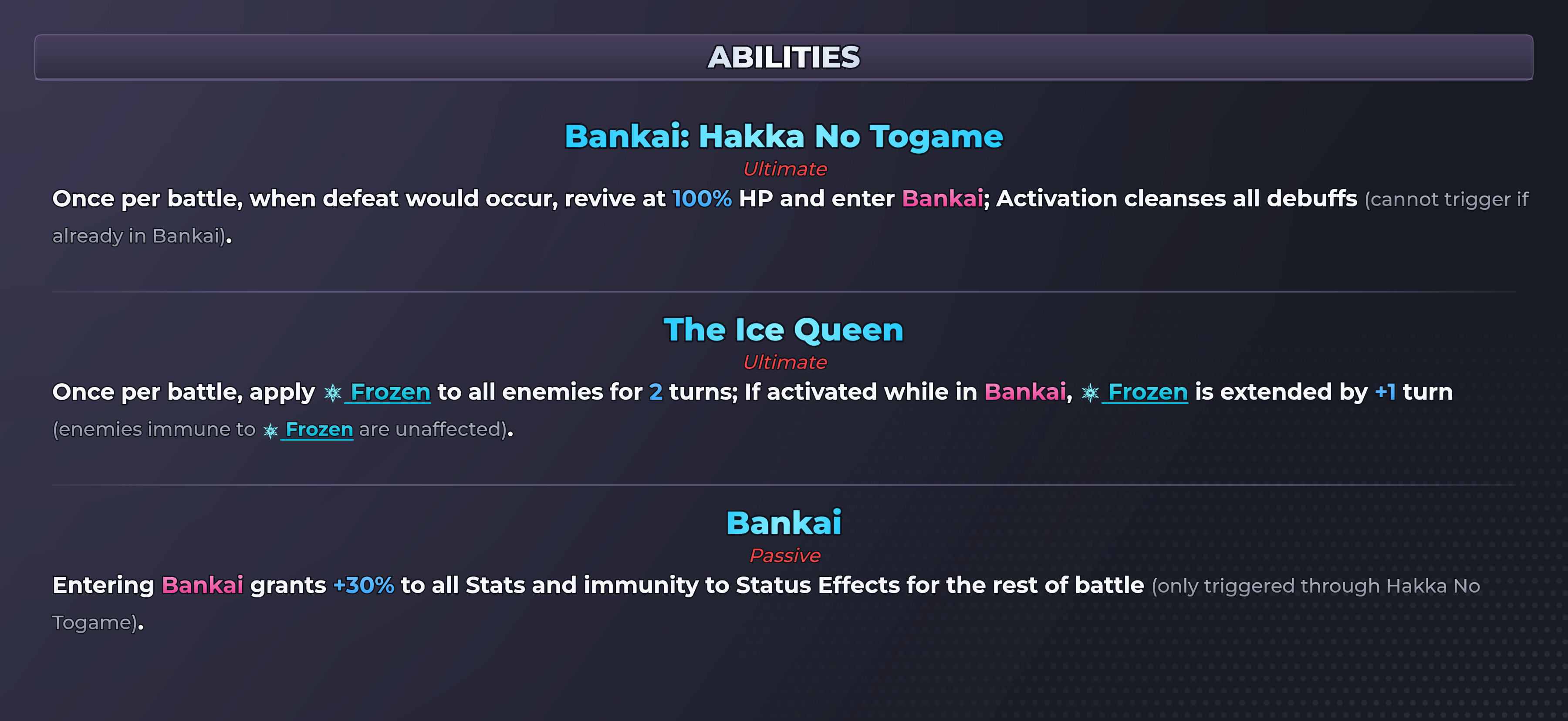 Snow Reaper abilities