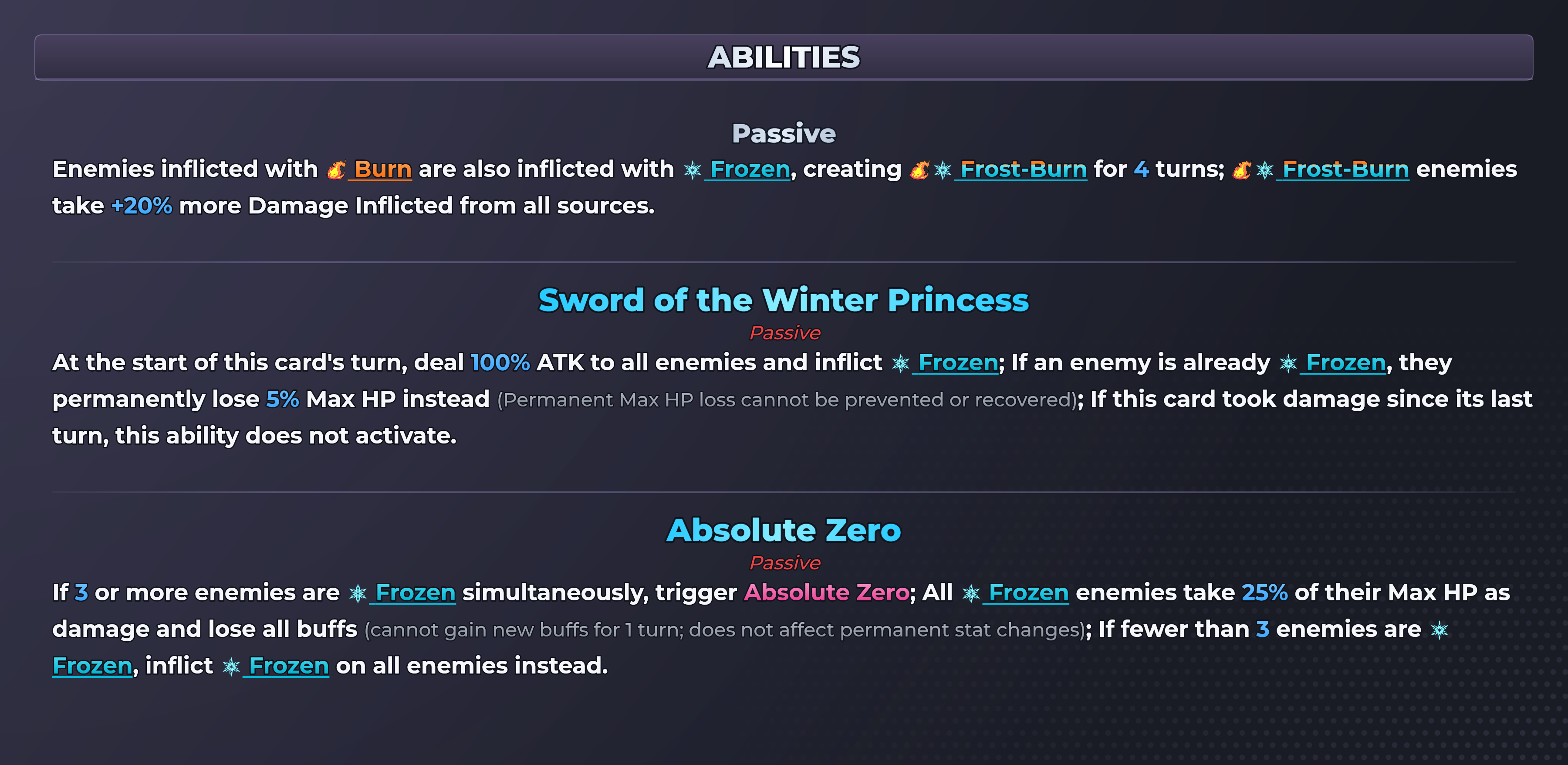 Snow Reaper (War) abilities