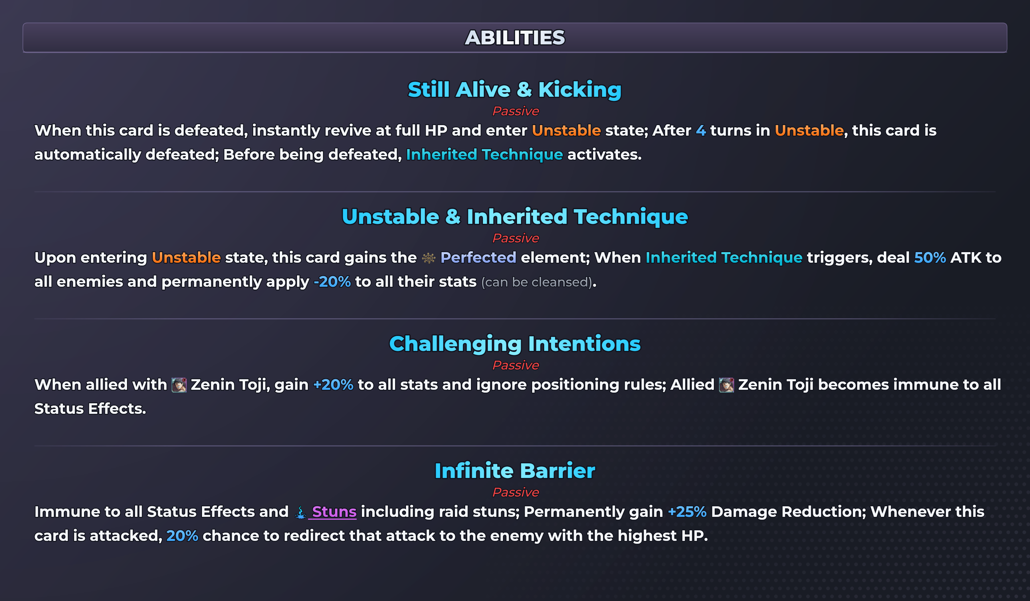 Satoru Gojo (Hidden Inventory) abilities