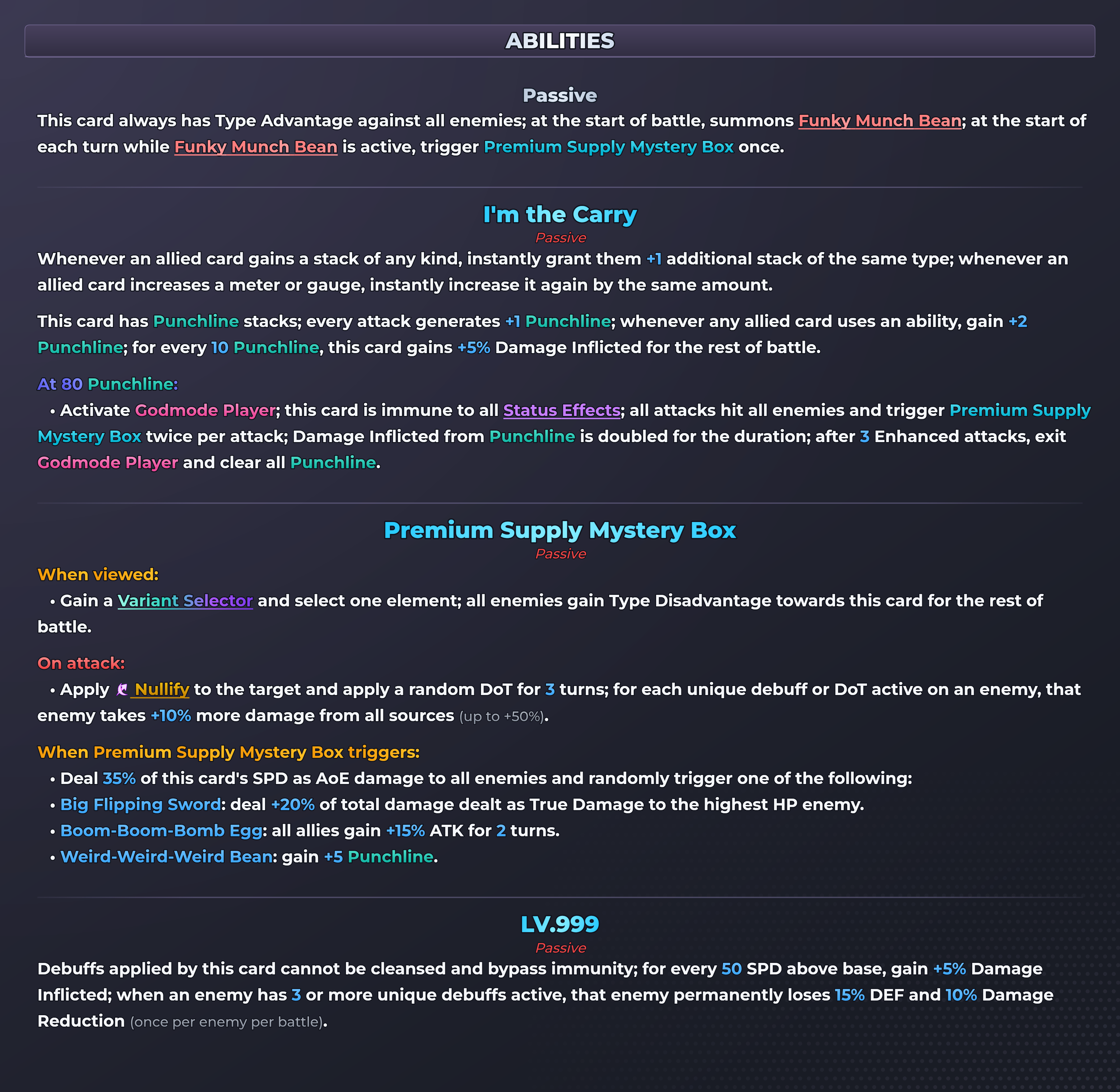 Silver Wolf LV. 999 abilities