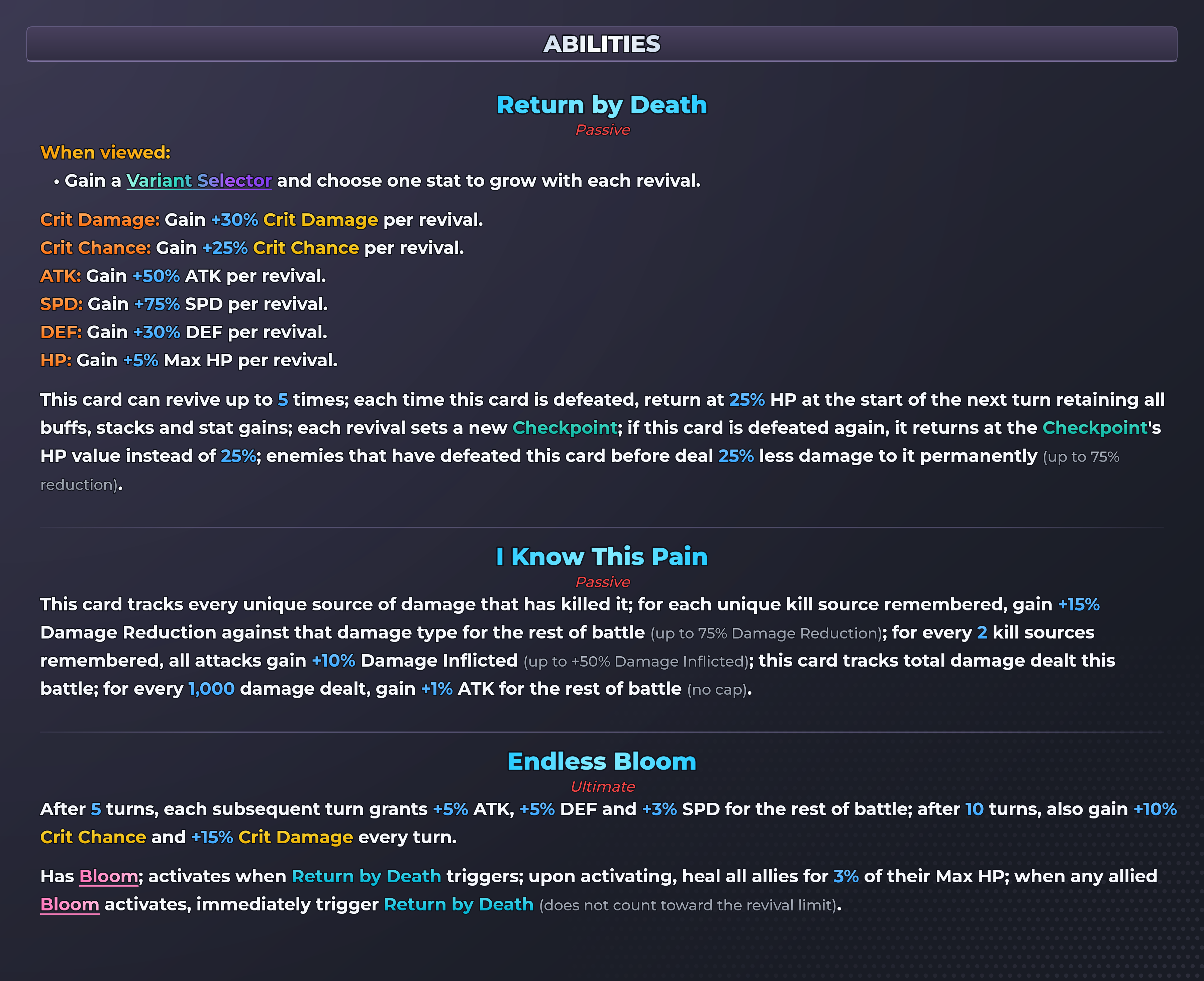 Subaru (Return) abilities