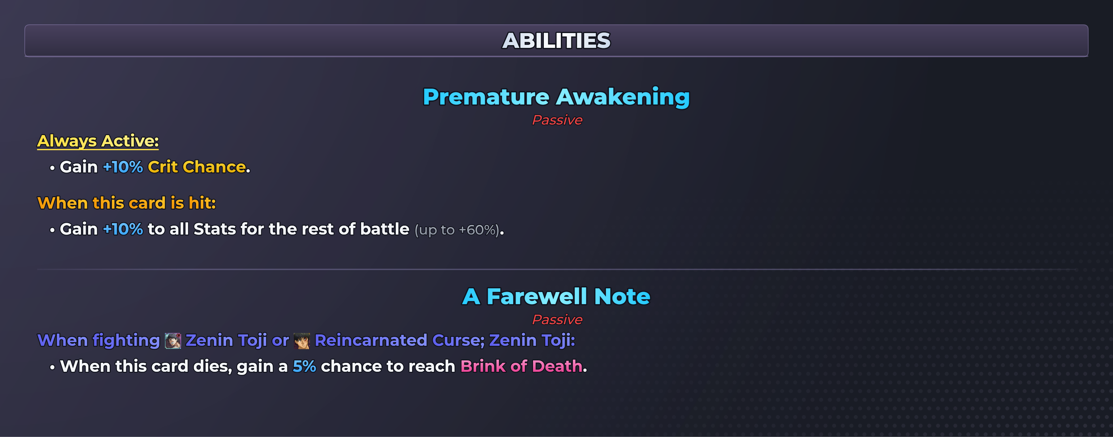 The Honored One abilities