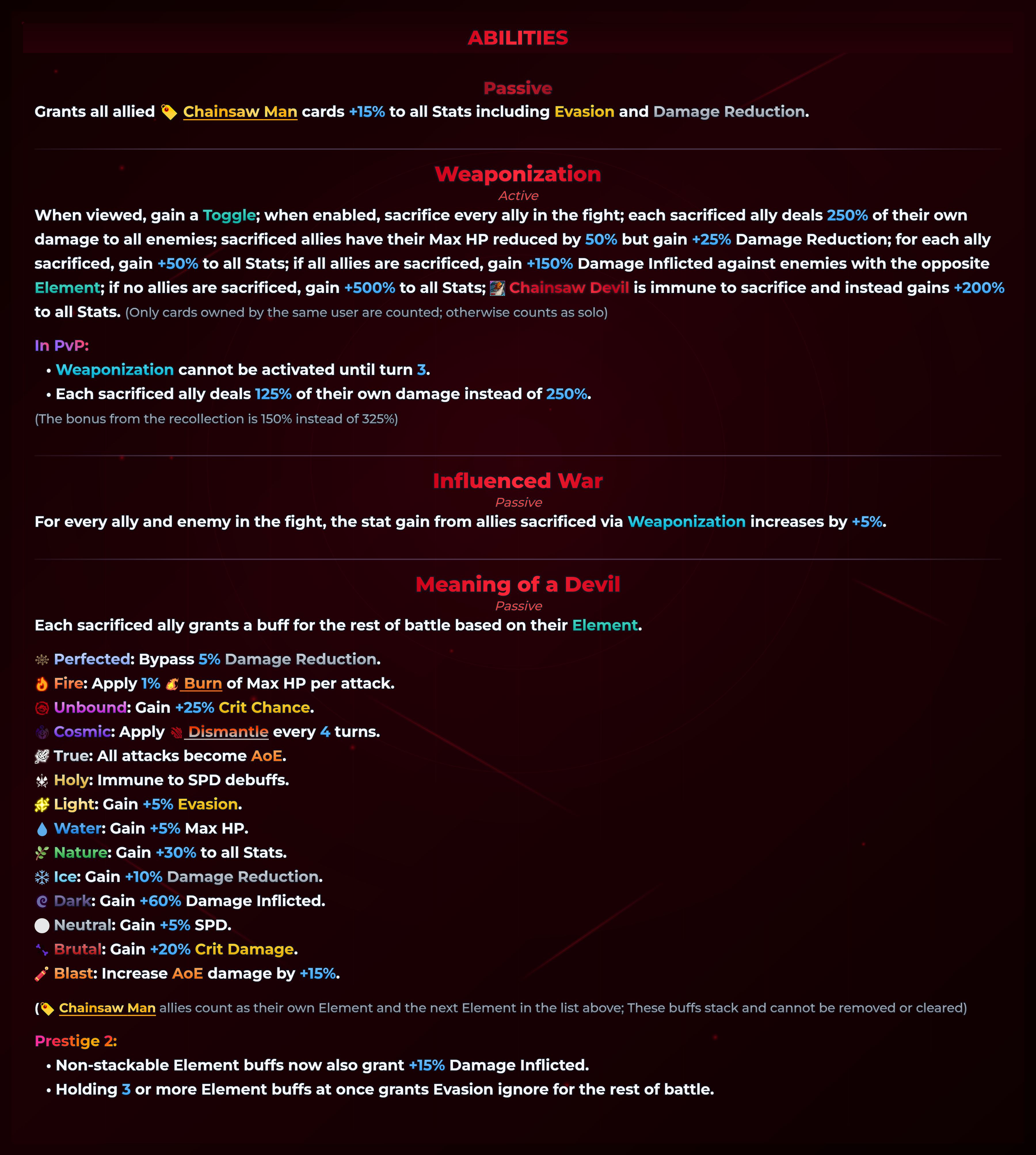 Yoru (War) abilities
